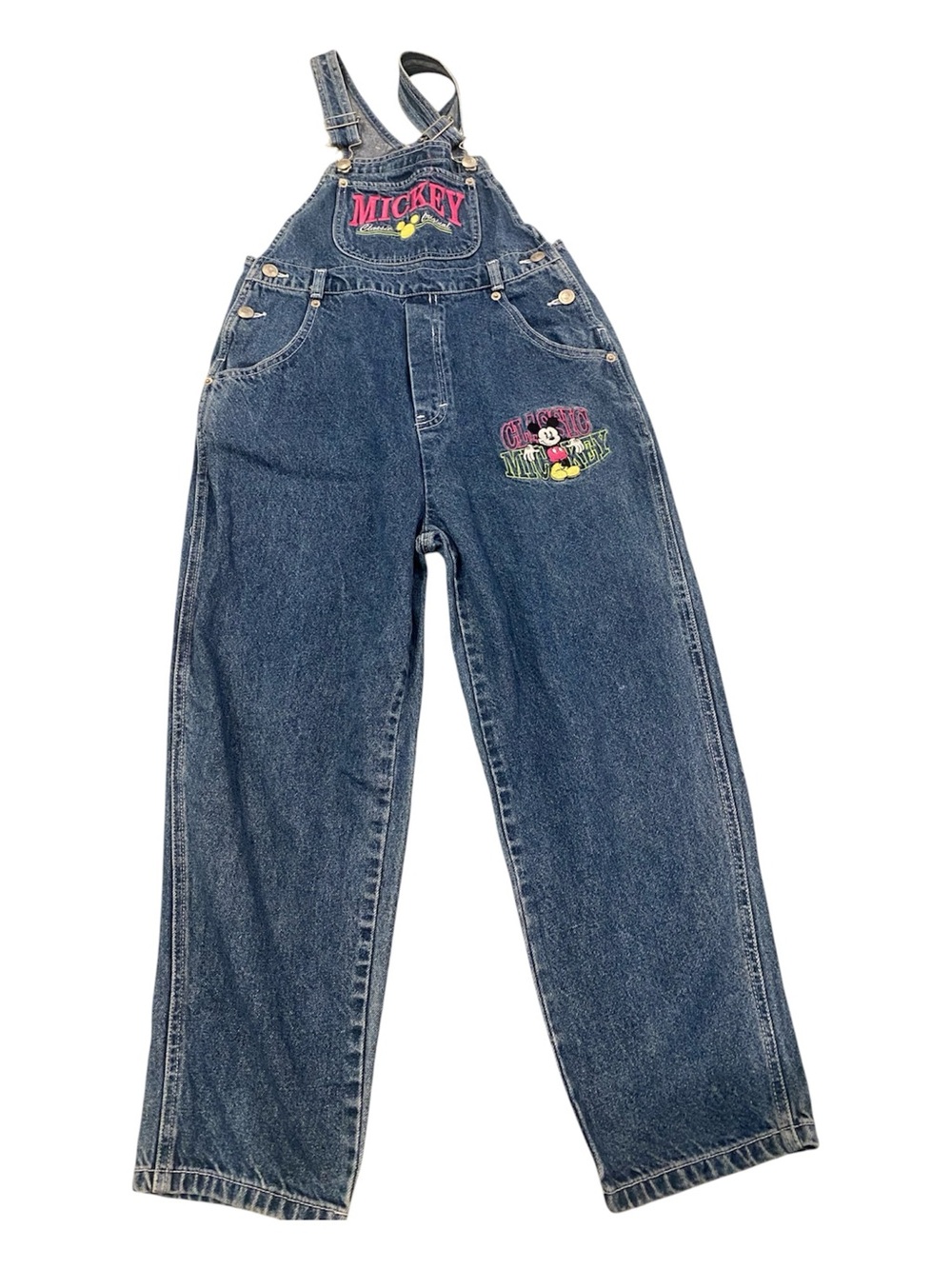 Vintage 90s Mickey And Co Youth 10 yrOveralls Embroidered Disney Carpenter Jeans